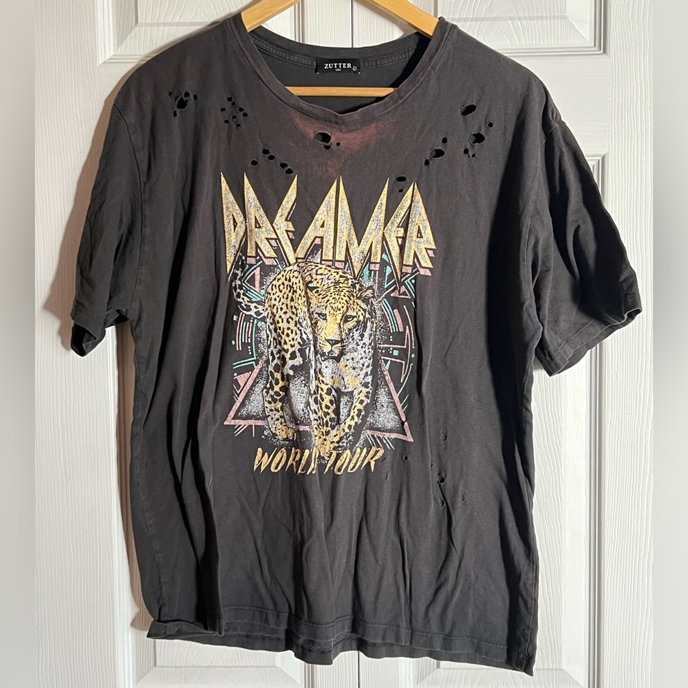 Zutter Gray Distressed T-Shirt